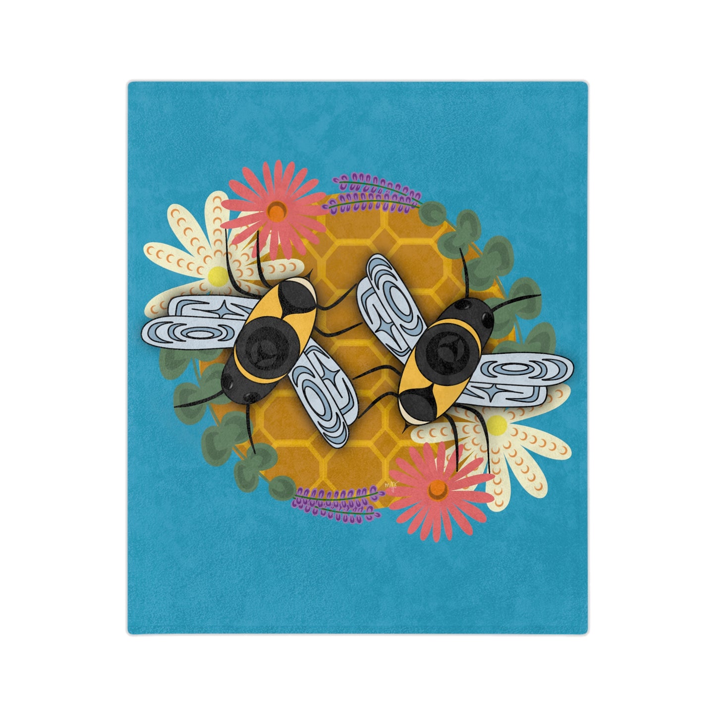 Coast Salish Honeycomb Bee Blanket