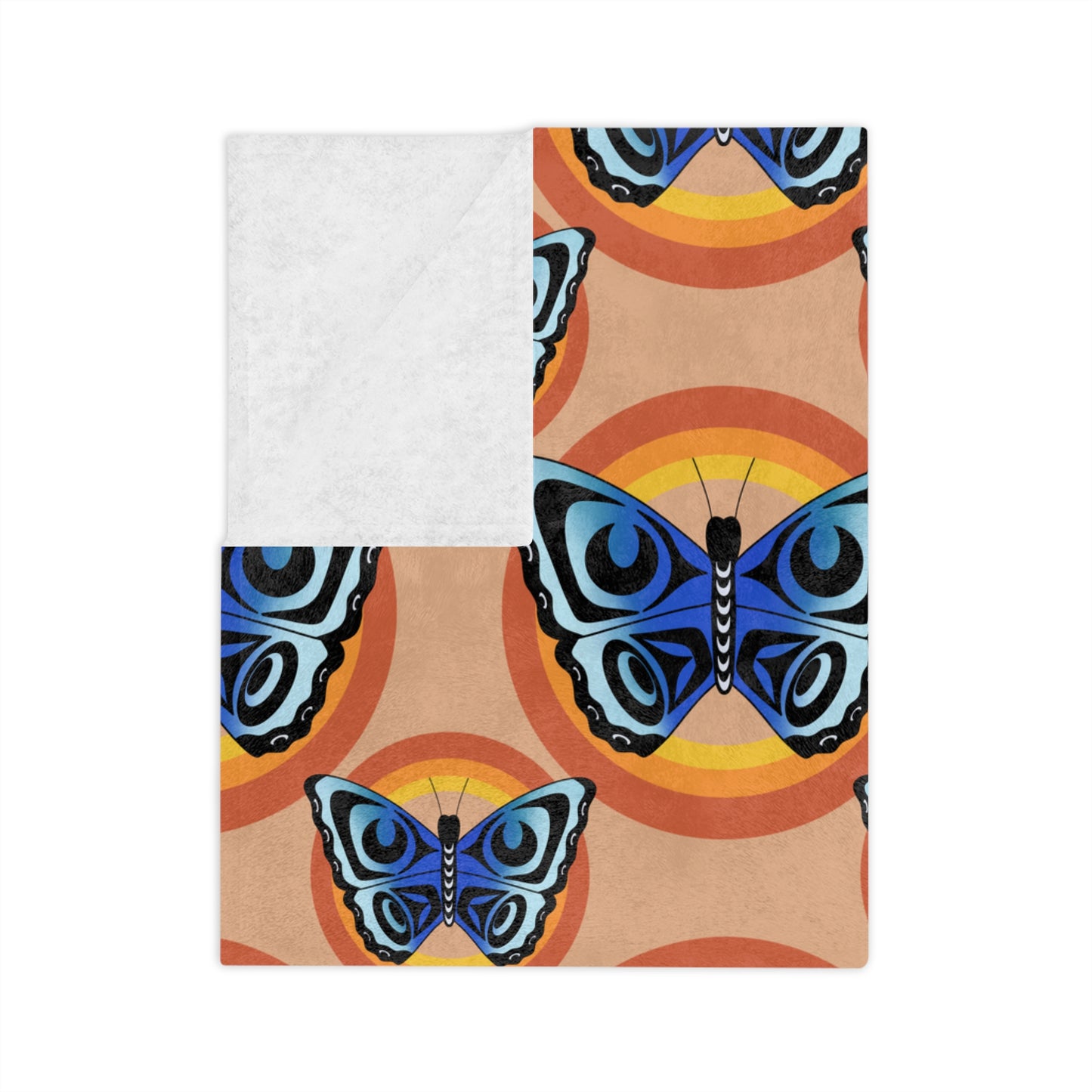 Retro Coast Salish Butterfly Blanket