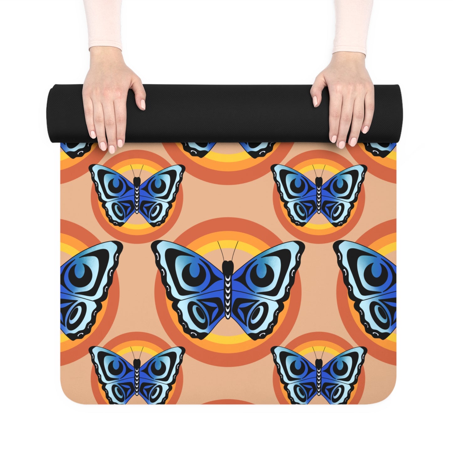 Retro Butterfly Yoga Mat