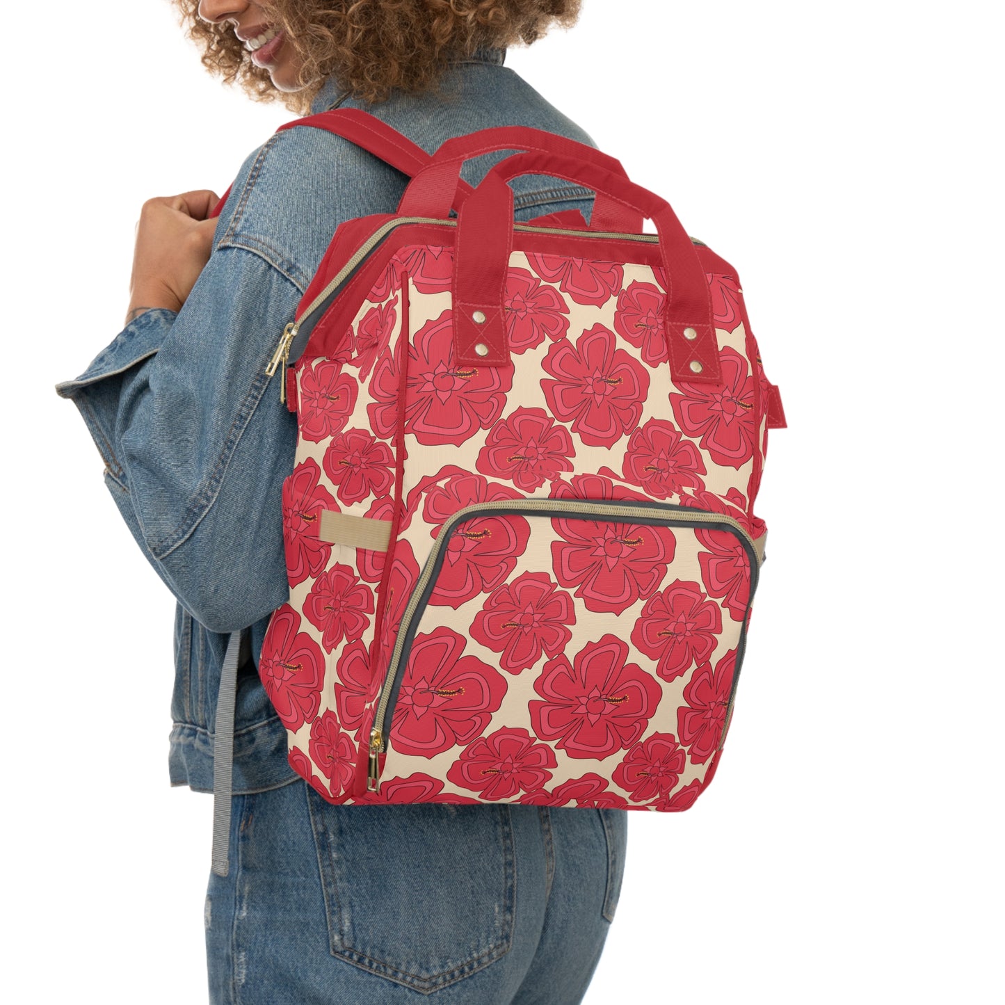 Coast Salish Hibiscus Diaper Bag/ Backpack