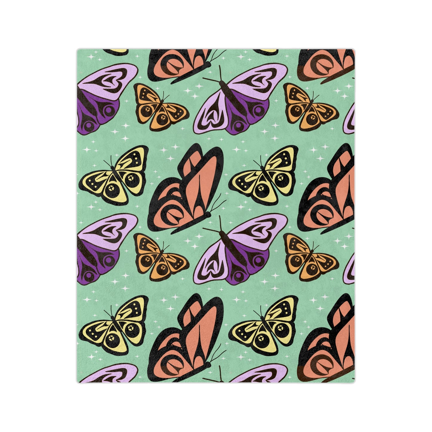 Coast Salish Butterfly Minky Blanket