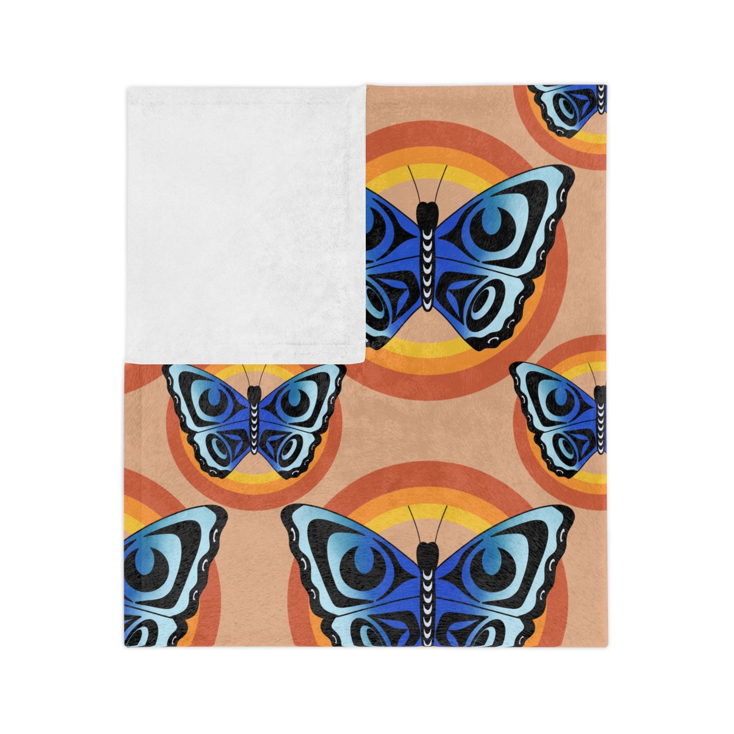 Retro Coast Salish Butterfly Blanket