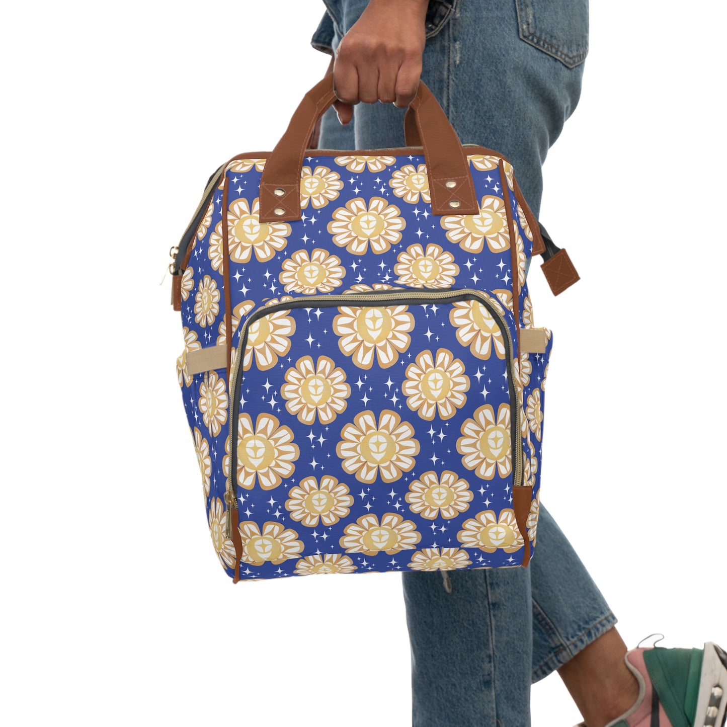 Floral Coast Salish Diaper Bag/Backpack