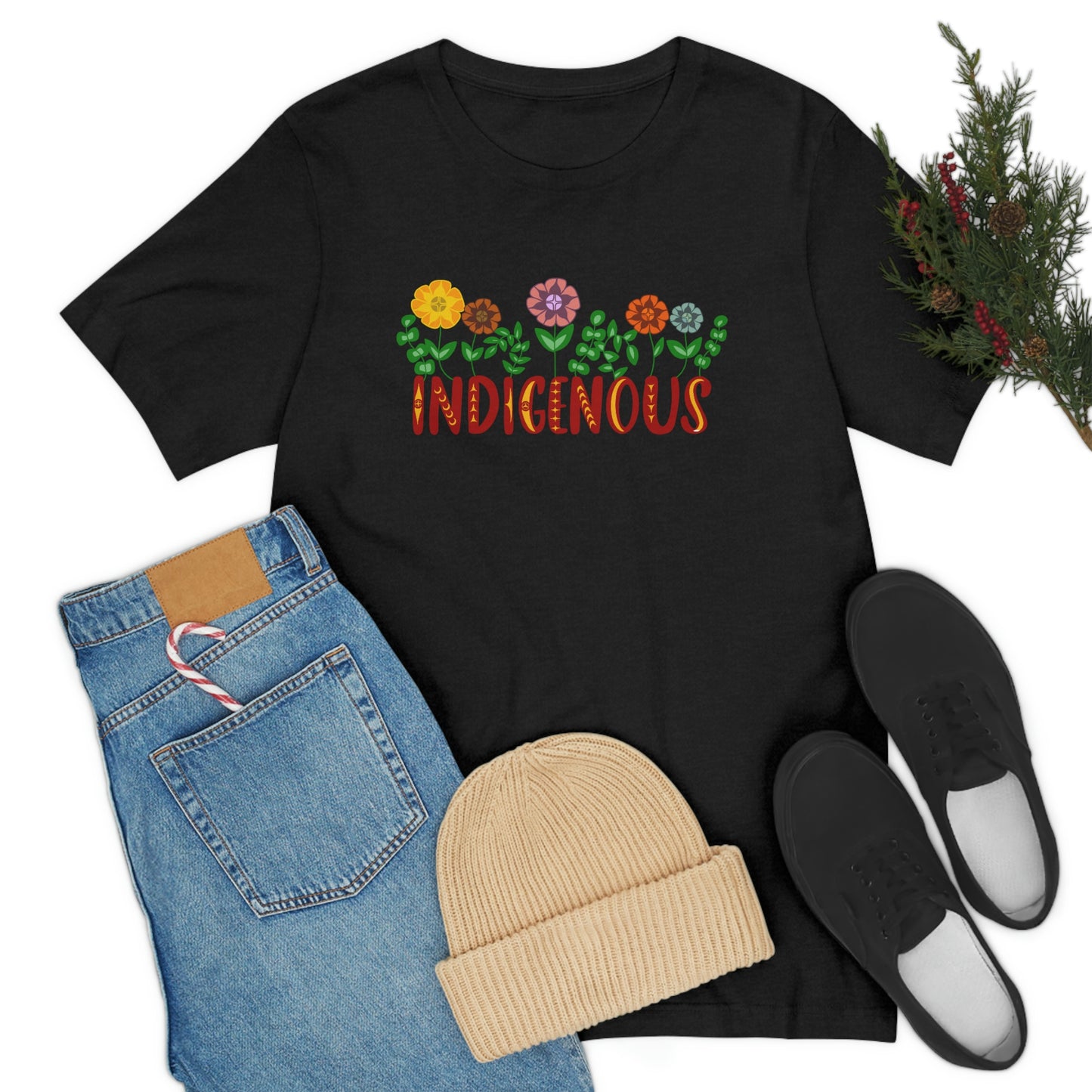 Indigenous Tshirt Floral Tee Native American Design