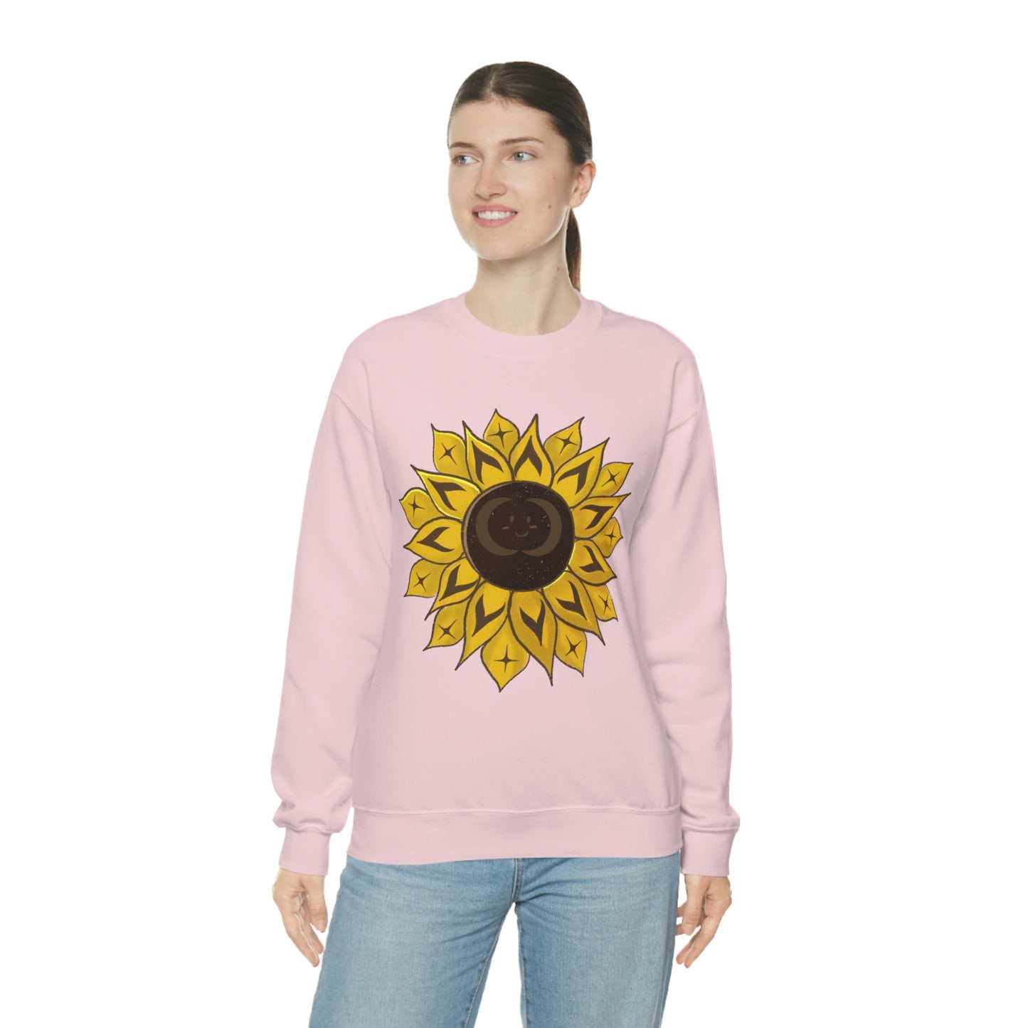 Indigenous Sunflower Crew Neck Coast Salish Sunflower Sweatshirt