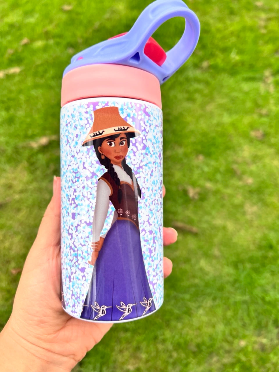 Indigenous Princess 12 oz Water Bottle with Straw