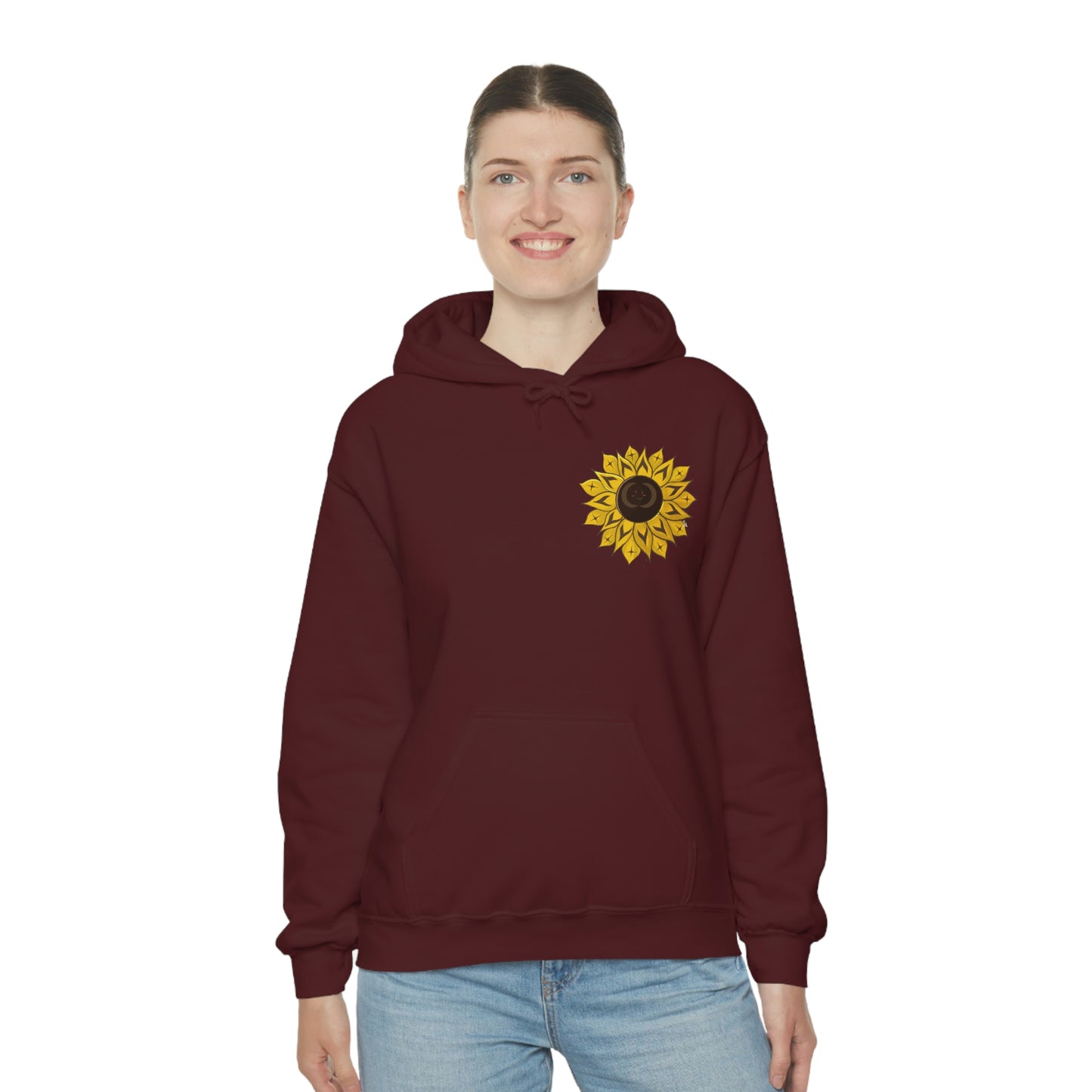 Coast Salish Powered By Ancestral Strength Hoodie Indigenous Hoodie Sunflower Native Owned Shop